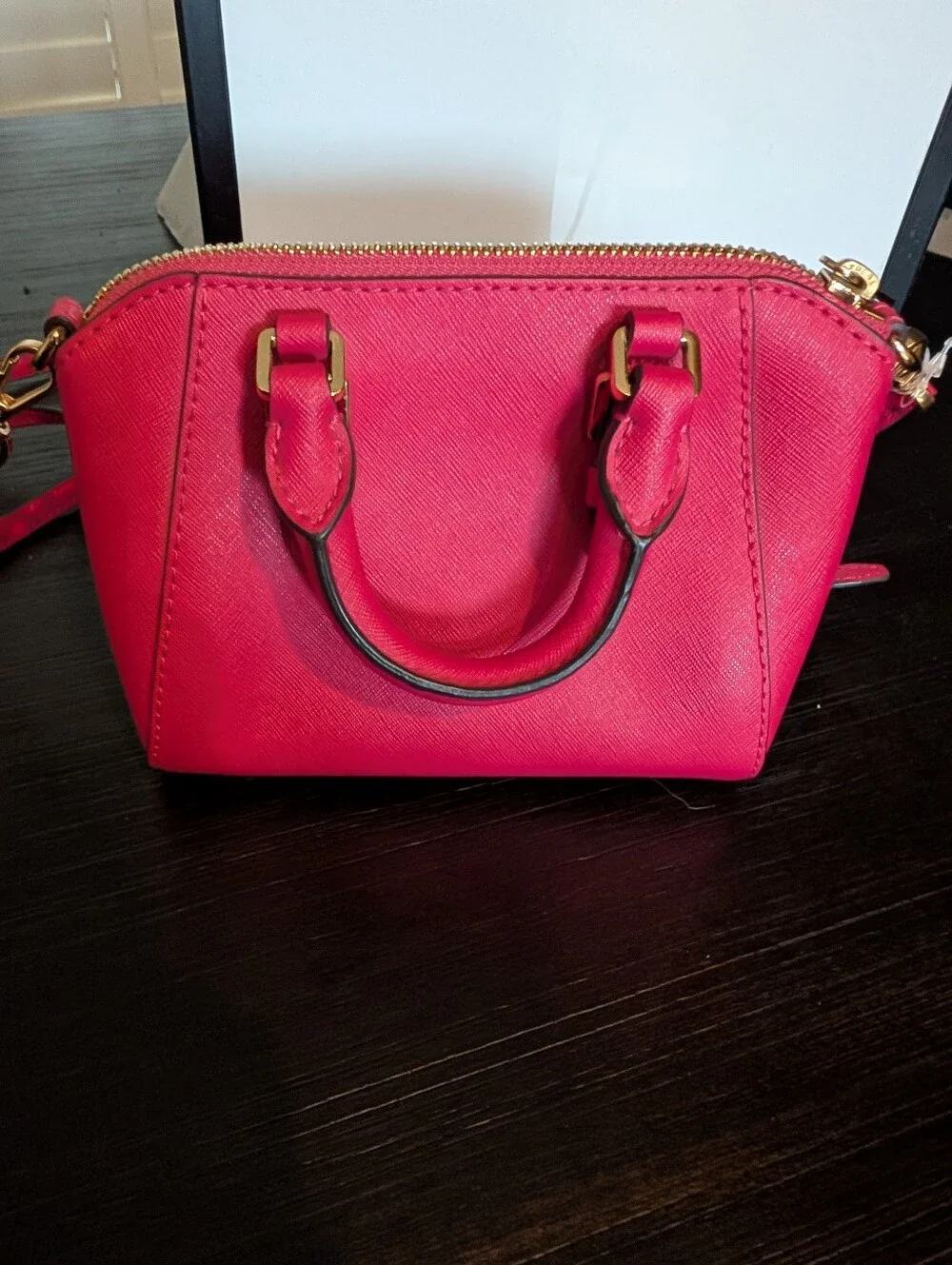 Michael Kors Pink Saffiano Mini Crossbody Bag